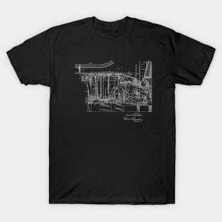 Automatic Bowling Machine Vintage Patent Drawing T-Shirt